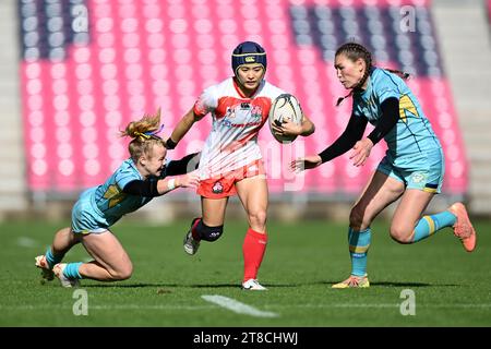 Osaka, Japan. Kredit: MATSUO. November 2023. Honoka Tsutsumi (JPN) Rugby: Asien-Rugby-Regionalqualifikation Japan 7s Frauen-Pool D Spiel zwischen Japan 43-0 Kasachstan im Yodoko Sakura Stadium in Osaka, Japan. Quelle: MATSUO .K/AFLO SPORT/Alamy Live News Stockfoto