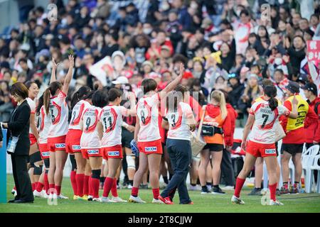 Japan Team Group, 19. NOVEMBER 2023 - Rugby : Asiatische Qualifikation der Frauen für Paris 2024 Endspiel zwischen Japan 21-14 China im YODOKO Sakura Stadium während der Asia Rugby Regional Qualifikation Japan 7s in Osaka Japan. Quelle: SportsPressJP/AFLO/Alamy Live News Stockfoto