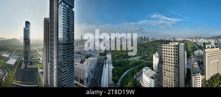 Luftaufnahme der Skyline in Shenzhen in China Stockfoto