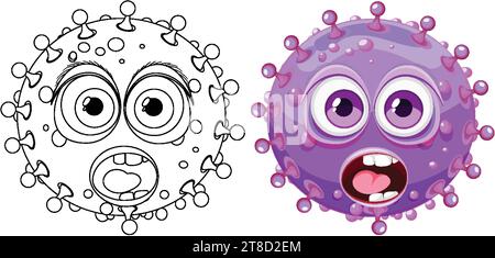 Eine Vektor-Cartoon-Illustration einer lila Monster-Figur Stock Vektor