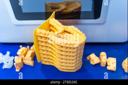 Unterkiefer eines Mannes, der auf einem 3D-Drucker erstellt wurde Stockfoto