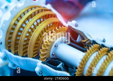 Drucken 3D-Drucker Jet-Engine gedrucktes Modell Kunststoff Stockfoto