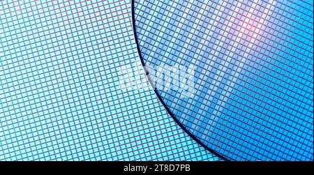 Bunte Halbleiter-Wafer-Scheibe aus Silizium Stockfoto