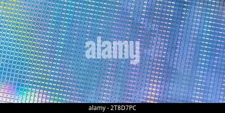 Bunte Halbleiter-Wafer-Scheibe aus Silizium Stockfoto