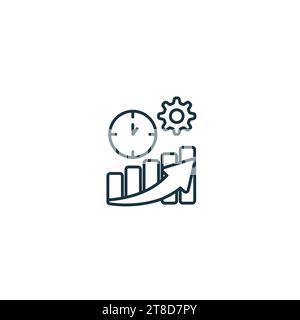 Symbol „Effizienz“. Einfarbiges einfaches Schild aus Produktivitätssammlung. Effizienzsymbol für Logo, Vorlagen, Webdesign und Infografiken. Stock Vektor