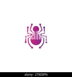 Modernes Design Mit Spider Tech Logo Stock Vektor