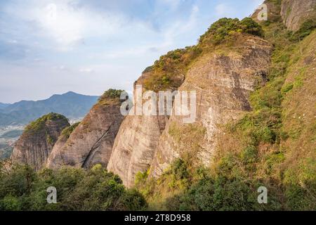 Danxia Landform der Xiaowudang Berge in China Stockfoto