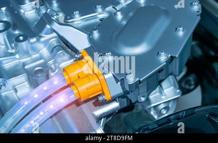 Elektrisches System des ECO-Car-Motors, Kfz-Teilekonzept Stockfoto