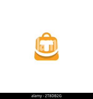 T Smile Bag Logo im einfachen Design Stock Vektor