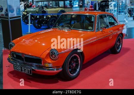 Ein MG B GT auf der Classic Car Show, NEC, Birmingham Stockfoto