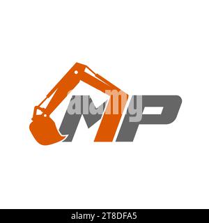 Erste MP schreiben Logo Design vector Template. Abstrakte Buchstaben MP Logo Design Stock Vektor