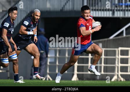 Osaka, Japan. Kredit: MATSUO. November 2023. Luda Liu (CHN) Rugby: Asien-Rugby-Regionalqualifikation Japan 7s Männer Halbfinalspiel zwischen China 12-19 Hongkong im Yodoko Sakura Stadium in Osaka, Japan. Quelle: MATSUO .K/AFLO SPORT/Alamy Live News Stockfoto