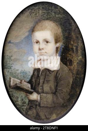 Charles Willson Peale, Portrait of a Young Boy, Aquarellmalerei auf Elfenbein, 1766-1770 Stockfoto