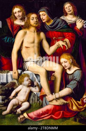 Bernardino Luini, Trauer über den toten Christus, Gemälde in Öl auf Holz, 1509-1523 Stockfoto