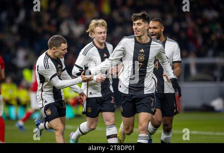 Berlin, Deutschland. November 2023. Torjubel: Kai Havertz (Deutschland), Florian Wirtz (Deutschland) Julian Brandt (Deutschland), Jonathan Tah (Deutschla Stockfoto