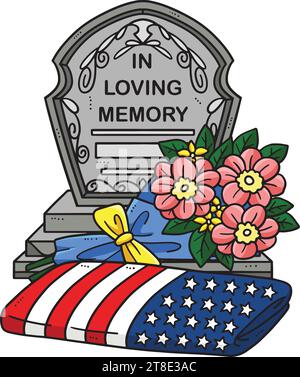 Memorial Day In Loving Memory Cartoon Clipart Stock Vektor
