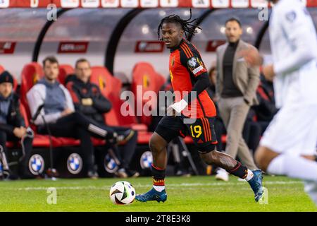 Brüssel, Belgien November 2023. BRÜSSEL, BELGIEN - 19. NOVEMBER: Johan Bakayoko aus Belgien beim Spiel der Gruppe F - UEFA EURO 2024 in der Europameisterschaft Belgien und Aserbaidschan im King Baudouin Stadium am 19. November 2023 in Brüssel, Belgien. (Foto: Joris Verwijst/BSR Agency) Credit: Orange Pics BV/Alamy Live News Stockfoto