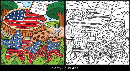 Memorial Day Star Kekse und Kuchen Illustration Stock Vektor