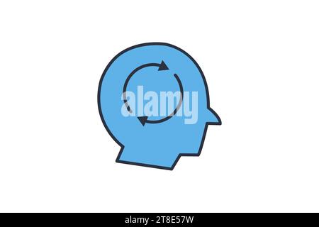 Symbol „MindFresh“. Symbol für psychische Gesundheit, Meditation, Wellness. Symbolstil für flache Linien. Einfache Vektorkonstruktion bearbeitbar Stock Vektor