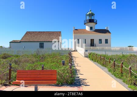 San Diego, Kalifornien am alten Loma Point Leuchtturm. Stockfoto