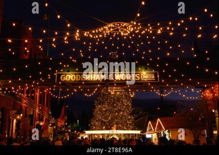 Christmas Village oder Market im Distillery District, Toronto, Kanada Stockfoto