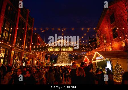 Christmas Village oder Market im Distillery District, Toronto, Kanada Stockfoto