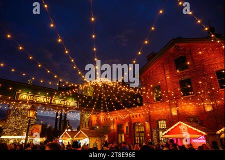 Christmas Village oder Market im Distillery District, Toronto, Kanada Stockfoto