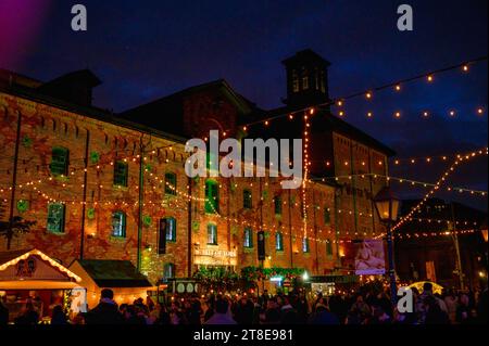 Christmas Village oder Market im Distillery District, Toronto, Kanada Stockfoto