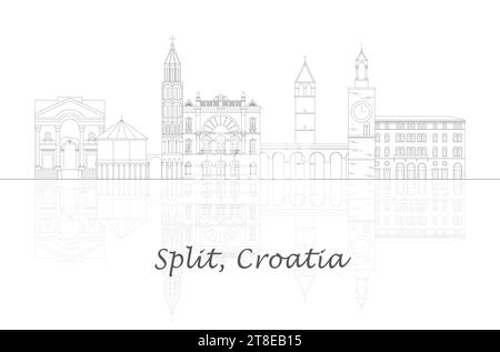 Skizzieren Skyline Panorama der Stadt Split, Kroatien - Vektor-Illustration Stock Vektor