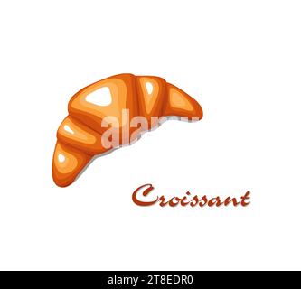 Französische Croissant-Skizze. Croissant-Symbol für Bäckerei, Menü, Café, Bäckerei usw. Illustration des Lebensmittelvektors. Stock Vektor