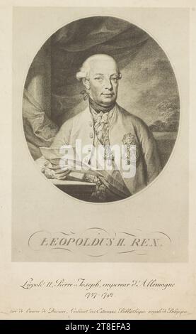 LEOPOLDUS II REX. Leopold II., Pierre-Joseph, Kaiser von Deutschland 1717–1792. Nach dem Werk von Durmer, Cabinet des Estampes Bibliothèque royale de Belgique. Cie. Gle. EDITIONS LYON-CLAESEN (S.te ANME BRUXELLES Stockfoto