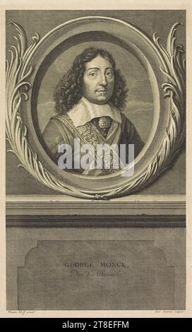 GEORGE MONCK, Herzog von Albemarle. Van der Werff Pinxit. Ben. Audran Sculpsit Stockfoto