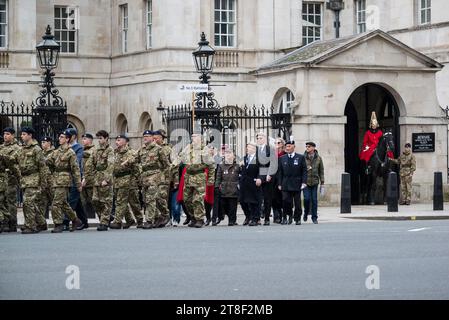 Die jährliche Parade und Zeremonie der AJEX im Cenotaph zu Ehren jüdischer Mitglieder der britischen Streitkräfte, London, Großbritannien Stockfoto