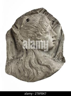 Kopf eines Mädchens, 113, Skulptur, Relief, Guss, Höhe 13 cm, Breite 11,5 cm, Skulptur, römisch, Kaiserzeit, Adoptivkaiser Trajan (98–117) Stockfoto