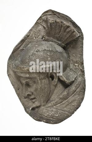 Kopf eines Legionärs mit Helm, 113, Skulptur, Relief, Guss, Höhe 17 cm, Breite 11,8 cm, Skulptur, römisch, Kaiserzeit, Adoptivkaiser Trajan (98–117) Stockfoto