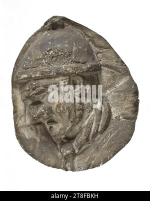 Kopf eines Helmhelms, 113, Skulptur, Relief, gegossen, Höhe 17,3 cm, Breite 14,2 cm, Skulptur, römisch, Kaiserzeit, Adoptivkaiser Trajan (98–117) Stockfoto
