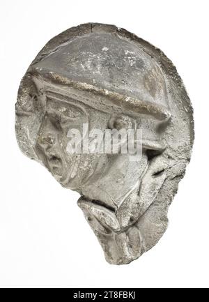 Kopf eines römischen Helms, 113, Skulptur, Relief, gegossen, Höhe 16 cm, Breite 12 cm, Skulptur, römisch, Kaiserzeit, Adoptivkaiser Trajan (98–117) Stockfoto