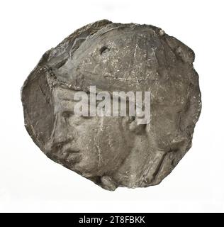 Kopf eines Legionärs mit Helm, 113, Skulptur, Relief, Guss, Höhe 14,1 cm, Breite 14,7 cm, Skulptur, römisch, Kaiserzeit, Adoptivkaiser Trajan (98–117) Stockfoto