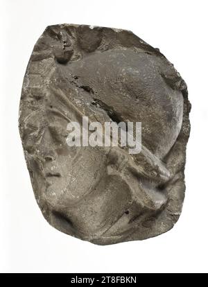 Kopf eines Helmhelms, 113, Skulptur, Relief, gegossen, Höhe 14,9 cm, Breite 11 cm, Skulptur, römisch, Kaiserzeit, Adoptivkaiser Trajan (98–117) Stockfoto