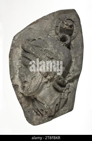 Kopf eines römischen Reiters mit Helm, 113, Skulptur, Relief, gegossen, Höhe 21 cm, Breite 12,9 cm, Skulptur, römisch, Kaiserzeit, Adoptivkaiser Trajan (98–117) Stockfoto