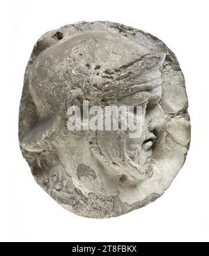 Kopf eines Legionärs mit Helm, 113, Skulptur, Relief, Guss, Höhe 15 cm, Breite 13,6 cm, Skulptur, römisch, Kaiserzeit, Adoptivkaiser Trajan (98–117) Stockfoto