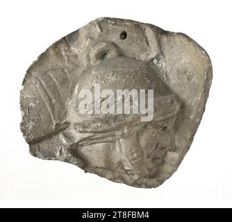 Kopf eines römischen Helms, 113, Skulptur, Relief, gegossen, Höhe 16 cm, Breite 16,5 cm, Skulptur, römisch, Kaiserzeit, Adoptivkaiser Trajan (98–117) Stockfoto