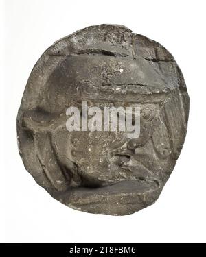 Kopf eines römischen Helms, 113, Skulptur, Relief, gegossen, Höhe 14,4 cm, Breite 13 cm, Skulptur, römisch, Kaiserzeit, Adoptivkaiser Trajan (98–117) Stockfoto