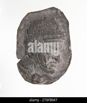 Kopf eines römischen Helms, 113, Skulptur, Relief, gegossen, Höhe 16,1 cm, Breite 11,4 cm, Skulptur, römisch, Kaiserzeit, Adoptivkaiser Trajan (98–117) Stockfoto