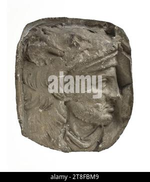 Kopf eines Standardträgers, 113, Skulptur, Relief, Guss, Höhe 13,5 cm, Breite 11,6 cm, Skulptur, römisch, Kaiserzeit, Adoptivkaiser Trajan (98–117) Stockfoto