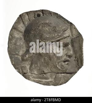 Kopf eines Legionärs mit Helm, 113, Skulptur, Relief, Guss, Höhe 15 cm, Breite 13,8 cm, Skulptur, römisch, Kaiserzeit, Adoptivkaiser Trajan (98–117) Stockfoto