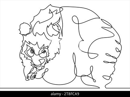 Kontinuierliche eine Linie zeichnen. Pandabär Symbol. Logo der Panda. Vector Illustration Stock Vektor