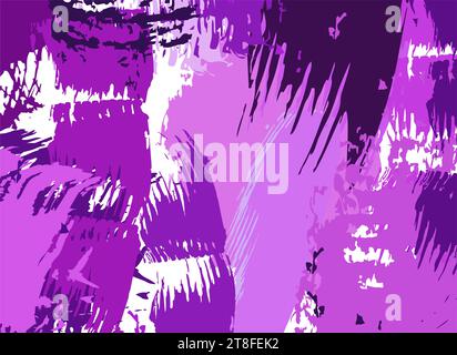 Lila grunge Hintergrund mit Farbstrichen. Pinsel punktet Textur. Vektorbild. Abstrakt für Design, Flyer, Banner, Poster, Kalender Stock Vektor