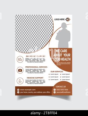 Kreative medizinische Flyer Vorlage, Gesundheitspflege Flyer Design, medizinische Flyer Layout A4 Größe Vektor Illustration Stock Vektor