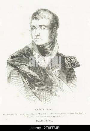 LANNES (Jean), geboren am 11. April 1769 in Lectoure. - Herzog von Montébello. - Marschall von Frankreich. - Verletzt durch eine Kanonenkugel am 21. Mai 1809 in Essling und starb am 31. In der Schlacht von Essling in Wien Stockfoto